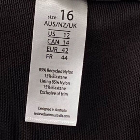 SEA LEVEL Bikini Leopard Print Australia Black Brown US Size 12 - Picture 11 of 13